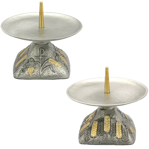 N3 CBE-455 주물문양 촛대 주석 천주교 성물