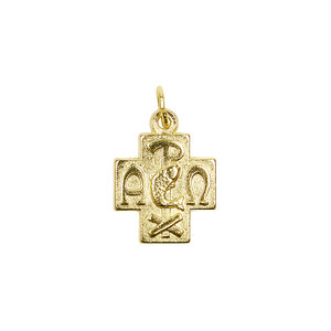 가톨릭 성물 천주교 성물 알파오메가 메달(금도금)이태리수입