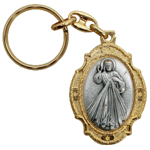 N13 가톨릭 천주교 성물 열쇠고리-골드메탈 자비예수,기적의패(이태리수입)
