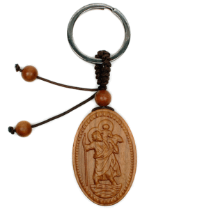 가톨릭 천주교 성물 열쇠고리-대추목조각(크리스토폴)