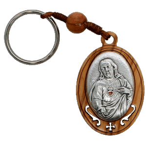 가톨릭 천주교 성물 열쇠고리-올리브 성심(이태리수입)