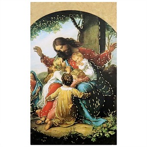 가톨릭 천주교 성물 상본(금박)-예수님과 아이들(이태리수입)